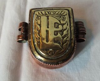 Antique Tibetan/ Copper & Brass Box Or Ghau Rare