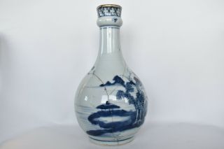 Antique 19th C.  Chinese Blue And White Porcelain Vase