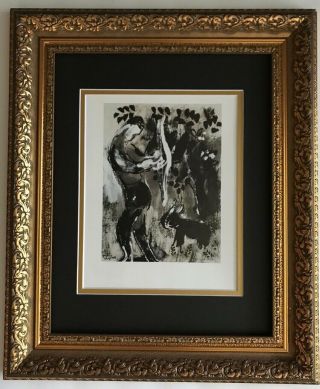 Marc Chagall Vintage 1963 Signed Print Matted 11 X 14