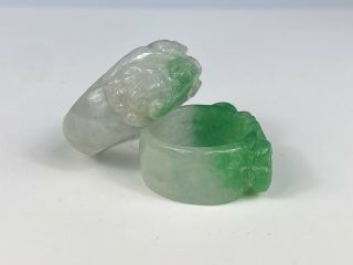 Chinese Vintage Jade Saddle Rings Of A Good Colour,  Size S & P -