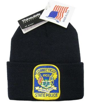 Thinsulate Knit Hat With Connecticut State Patch