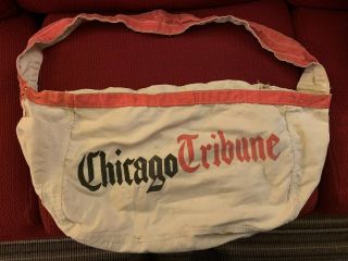 Vintage Cloth Chicago Tribune Newspaper Delivery Carrier Paperboy Bag