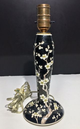 Antique Chinese Kangxi Famille Noire Qing Dynasty Candlestick Lamp 18th Century