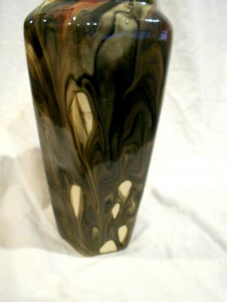 Vintage 1914 Weller Marbleized 9 1/2 Hexagonal Vase 3