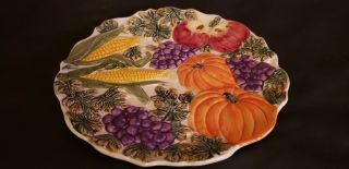 Omnibus By Fitz And Floyd 7.  5 " Diameter Vegetable Plate 1993.  Made In China