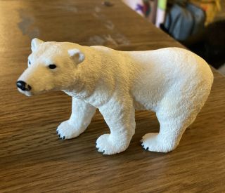 Vintage Polar Bear Figurine Hard Plastic Resin,  Unbranded 3 " X 4 " Detail