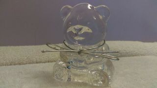 Partylite Glass Bear Votive Candle Holder Ex900