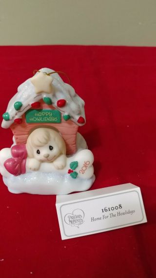 Precious Moments 2016 Home For The Holidays Ornament Dog In House