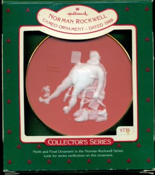 Hallmark 1988 And To All A Good Night Norman Rockwell Cameo Ornament