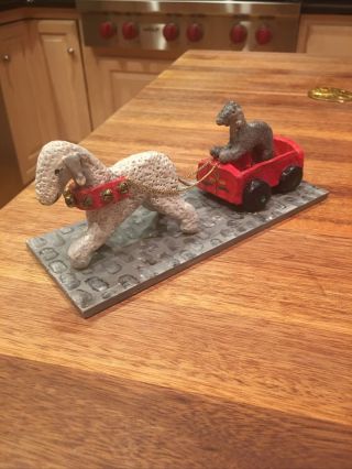 Bedlington Terrier Pulling A Wagon