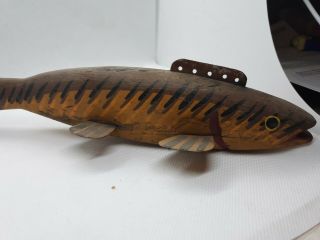 Antique Vintage Wooden Fish Spearing Decoy Lure Ice Fishing Decoy