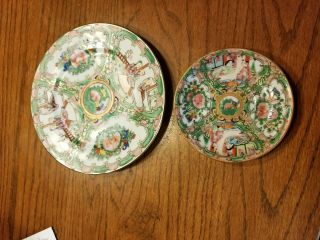 Antique Rose Medallion Chinese Export Porcelain Plates