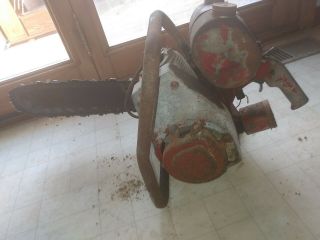 Vintage Mono Chainsaw - With 16 In Bar And Chain Pulls