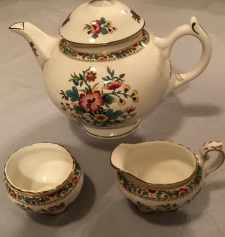 Ming Rose Pattern Vintage Fine Bone English China - Tea Set - Cond