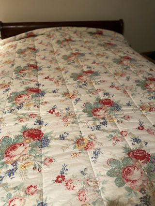 Vintage Ralph Lauren Elisa Quilted Bed Comforter Full Queen Sz Rare Good Cond