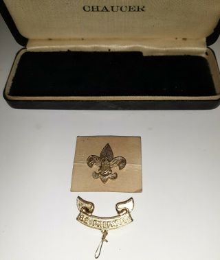Vintage Boy Scouts Of America First Class Rank Be Prepared Pin - Patent 1911 Set