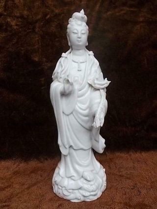 1354/ 19th Century Chinese Porcelain Blanc De Chine Figure Goddess Xi Shi