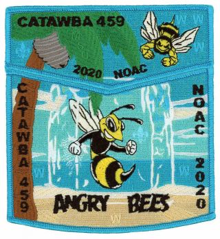 Boy Scout Oa 459 Catawba Lodge 2020 Noac Angry Bees Flap Set 1