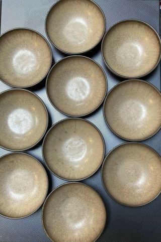 Set Of Ten (10) Vintage Denby Pottery Romany Brown 5 3/4” Bowls Langley England
