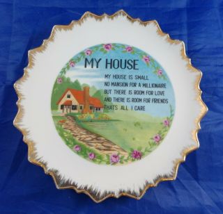 Vintage Japan Hanging Collector Plate My House Is Small Country Cottage,  Bradley