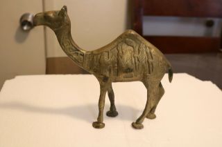 Heavy Vintage Bronze Camel Decorative Figurine Statue