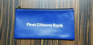 Vintage First Citizens Bank Raleigh,  Nc Deposit Bag Envelope - Leather