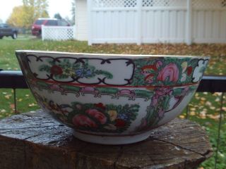 Circa 1800s Antique Chinese Famille Rose Medallion Bowl 10.  25” Porcelain Export