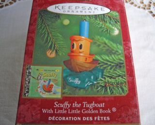 Hallmark Keepsake Scuffy The Tugboat Little Golden Book Christmas Ornament W/box