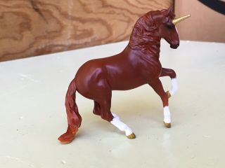 Breyer Model Horse Stablemate Custom Chestnut Unicorn Alborozo Sm Cm Ooak
