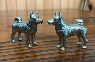 Norwegian Elkhound Silverplated Figurine Imported From England -