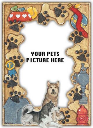 Alaskan Malamute Dog 2 - D Wooden Picture Frame Die - Cut 5 " X 7 " Holds 4 " X 6 " Phot