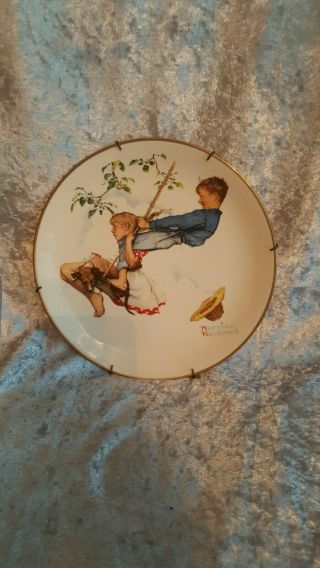 Collectible 1972 Norman Rockwell Four Seasons Plate Summer Flying High Gorham