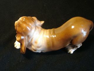 Vintage.  Porcelain.  Basset.  Hound.  Dog.  Statue.  7 