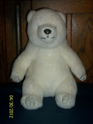1985 World Wildlife Fund White Polar Bear Teddy Plush Vintage