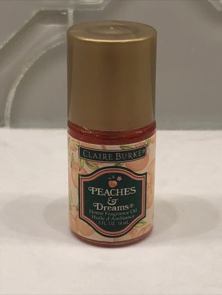 Vtg 1994 Claire Burke Peaches & Dreams Home Fragrance Oil.  5 Fl Oz 95 Full