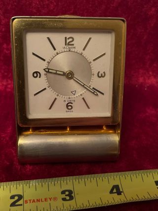 Vintage Lecoultre 8 Day Folding Travel Alarm Clock Overwound Nr