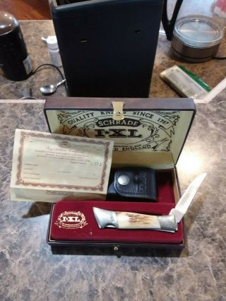 Vintage Schrade Wostenholm I - Xl Stag Lockback Knife,  Box & Sheath 4790 - Tp