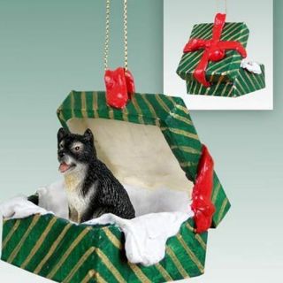 Alaskan Malamute Green Gift Box Holiday Christmas Ornament