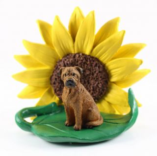 Bull Mastiff Sunflower Figurine