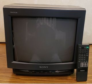 Vintage Sony Trinitron Kv - 13tr24 13 " Crt Tv Monitor Television W/ Remote
