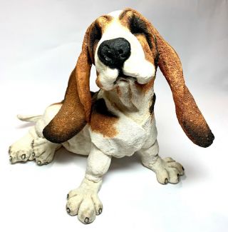 A Breed Apart Basset Hound Puppy Dog Figurine 2003 Country Artists 70203 7 " X 9 "