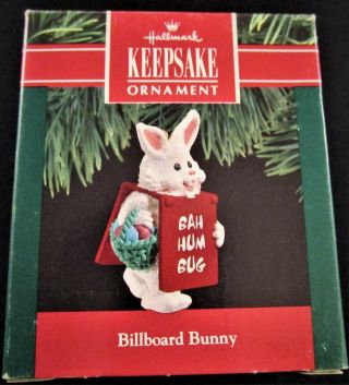 1990 Hallmark Keepsake Ornament Billboard Bunny