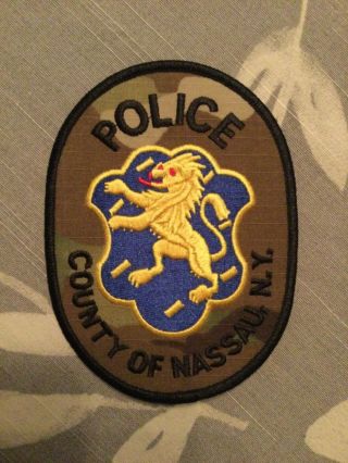 Nypd Nassau County Police Dept,  Shoulder Patch Camouflaged