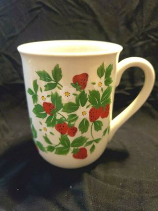 Vintage Made In Japan Otagiri Coffee Tea Mug/cup With Strawberries And Blossoms