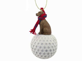 Vizsla Dog Golf Sports Figurine Ornament