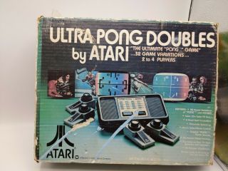 Vintage Atari Ultra Pong Doubles Game Console With Orig Box