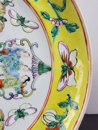 19TH C.  ANTIQUE CHINESE EXPORT FAMILLE ROSE CANTON PORCELAIN PLATE 3