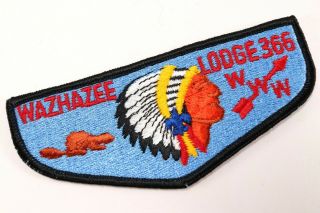 Vintage Wazhazee Lodge 366 Oa Order Arrow Www Boy Scouts America Flap Patch