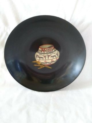 Vintage Couroc Of Monterey Inlaid Wood Native American Basket 7 3/4 " Bowl