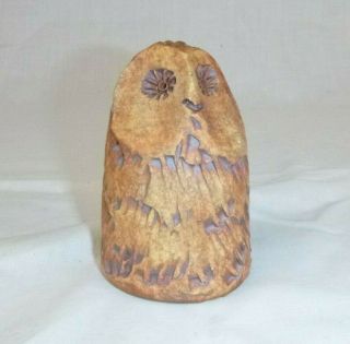 Vtg Mid Century Mod Stylized Studio Art Pottery Owl Figurine 3.  5 "